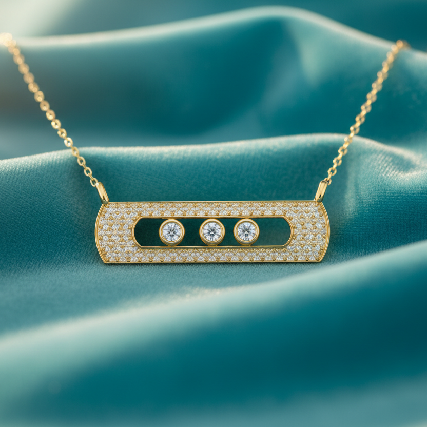Messika-Inspired Move Classique Gold Diamond Necklace With Chain