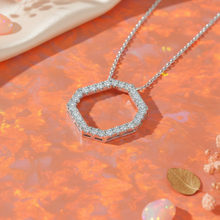 Load image into Gallery viewer, Modern Hexagonal Diamond Silhouette Necklace With Chain