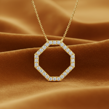 Load image into Gallery viewer, Modern Hexagonal Diamond Silhouette Necklace With Chain