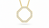 Modern Hexagonal Diamond Silhouette Necklace With Chain