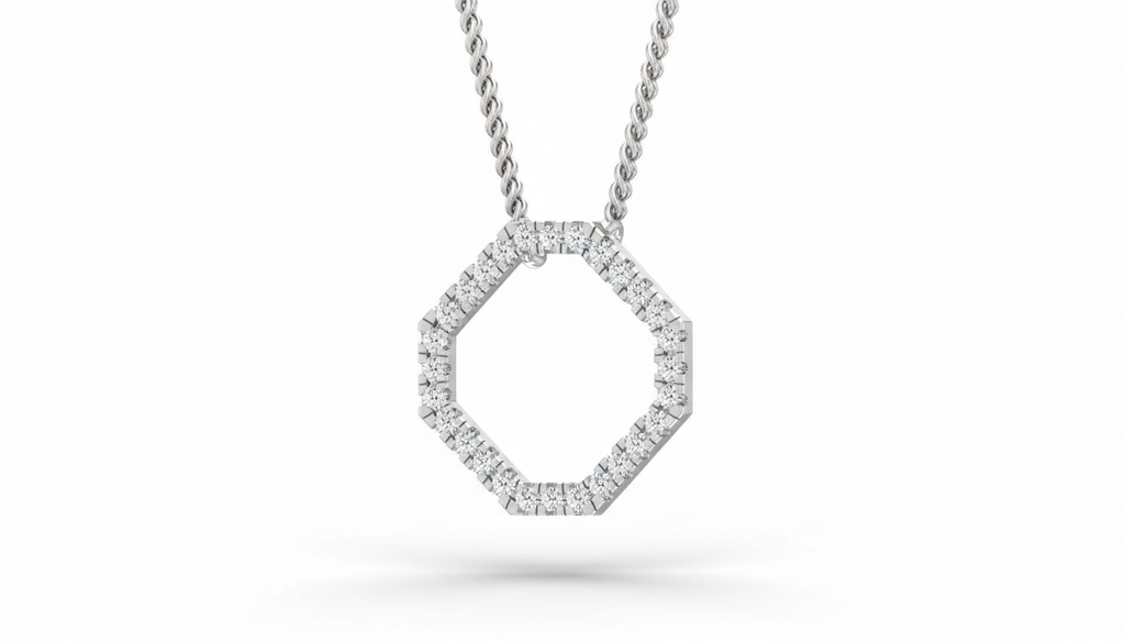 Chic Octagon Open Design Necklace With Chain