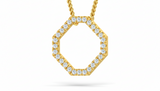 Chic Octagon Open Design Necklace With Chain