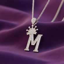 Load image into Gallery viewer, Royal Initial 'M' Crown Diamond