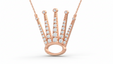 Rolex Style Crown Diamond Necklace With Chain