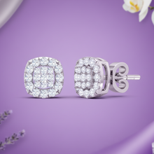 Load image into Gallery viewer, Diamond Illusion Cushion Cut Stud Earrings