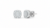 Diamond Illusion Cushion Cut Stud Earrings