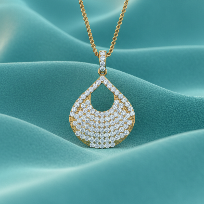 Hollow Teardrop Diamond Elegance