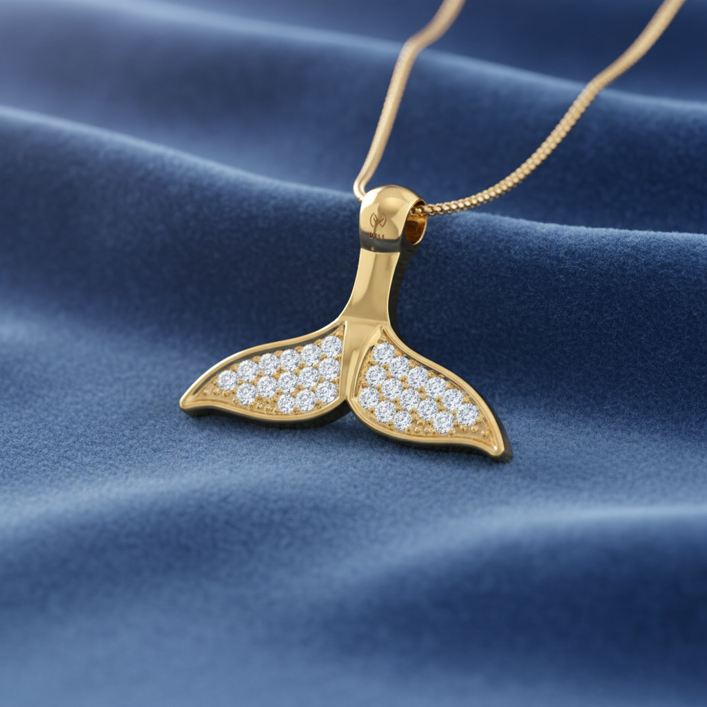 Ocean Fluke Silhouette Crest Diamond