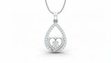 Inner Heart Diamond Teardrop Drop
