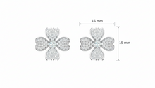 Load image into Gallery viewer, Diamond Heart Clover Stud Earrings