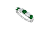 Five Stone Emerald And Diamond One Cart