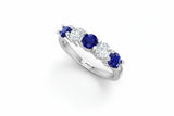 Five Stone Sapphire Diamond Splendor