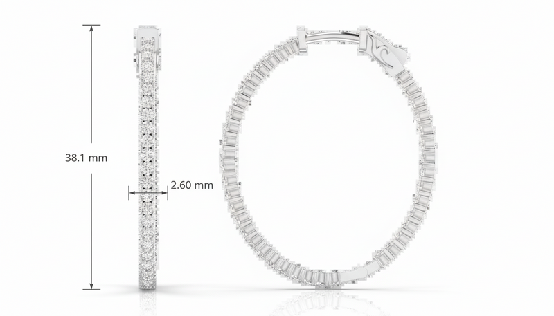 Three cttw Lab Grown Inside Out - Oval Shape