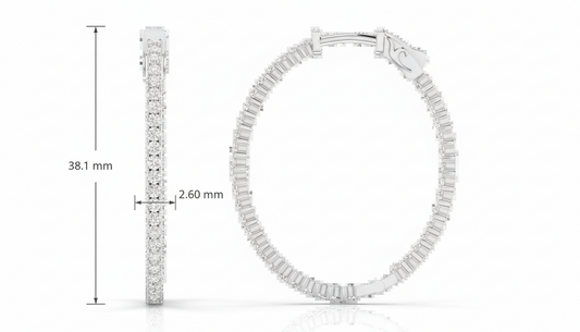 Three cttw Lab Grown Inside Out - Oval Shape