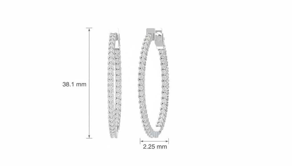 Round Diamond Hoop Earrings