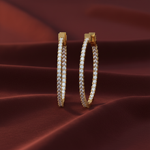 Load image into Gallery viewer, Round Diamond Hoop Earrings