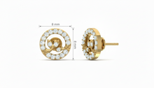 Load image into Gallery viewer, Stylized Diamond Halo Stud Earrings