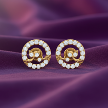 Load image into Gallery viewer, Stylized Diamond Halo Stud Earrings