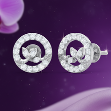 Load image into Gallery viewer, Stylized Diamond Halo Stud Earrings