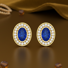 Load image into Gallery viewer, Oval Shape Sapphire With Diamonds
