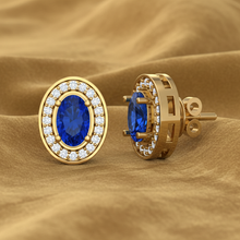 Load image into Gallery viewer, Oval Shape Sapphire With Diamonds