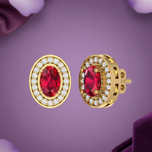 Load image into Gallery viewer, Oval Shape Ruby With Diamonds