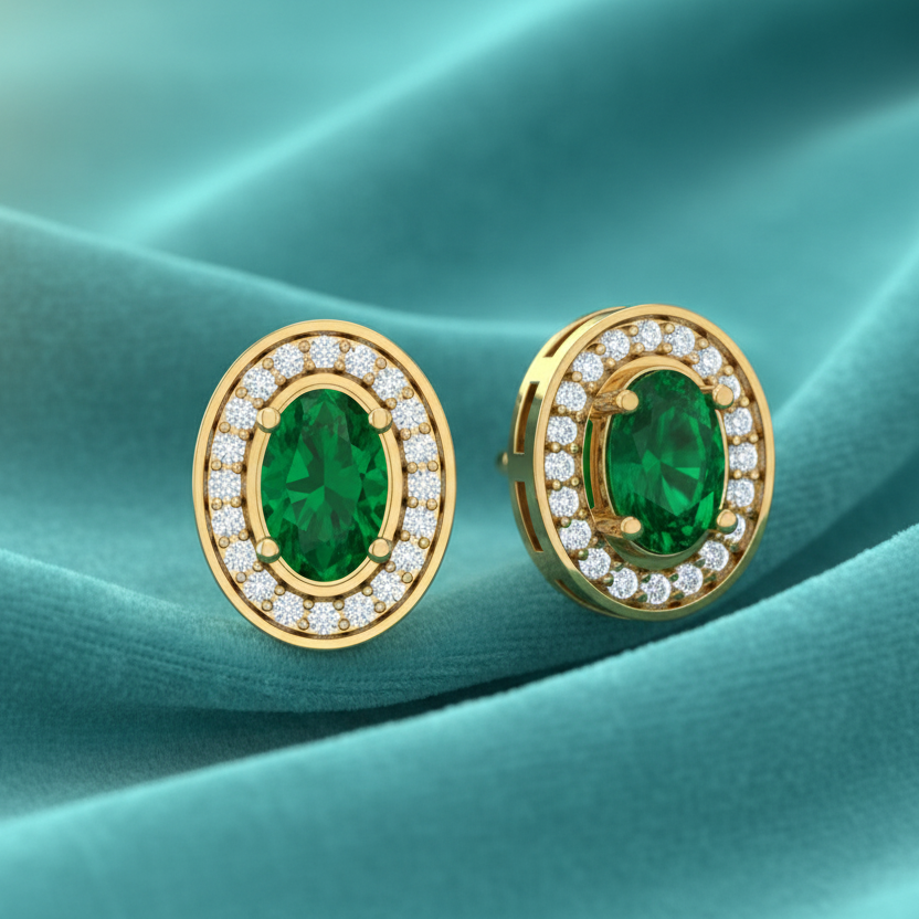 Oval Emerald Diamond Canopy Lush Accent