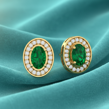 Load image into Gallery viewer, Oval Emerald Diamond Canopy Lush Accent