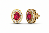Oval Shape Ruby With Diamonds