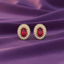 Load image into Gallery viewer, Oval Shape Ruby With Diamonds