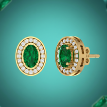 Load image into Gallery viewer, Oval Emerald Diamond Canopy Lush Accent