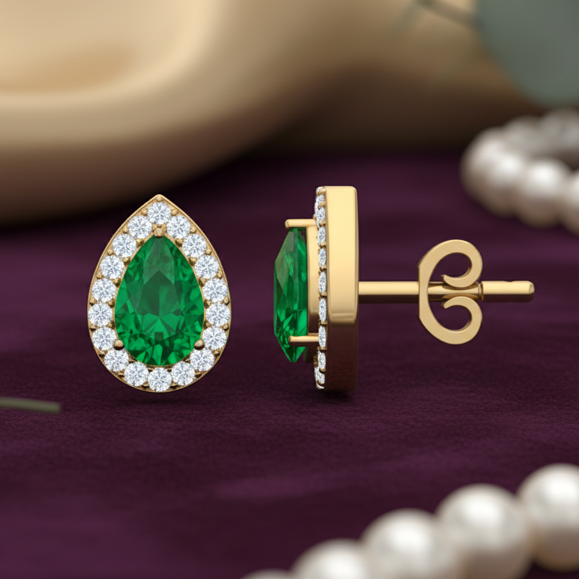 Pear Emerald Gemstone Diamond Radiant Lush Drop