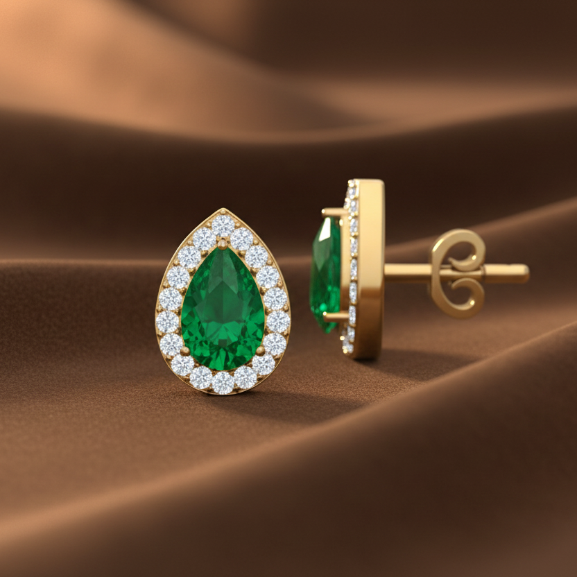 Pear Emerald Gemstone Diamond Radiant Lush Drop