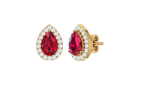 Load image into Gallery viewer, Droplet Scarlet Pear-Cut Centre piece Diamond Frame Chromatic Contrast