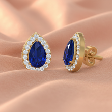 Load image into Gallery viewer, Precious Pear Sapphire Natural Diamond Lustrous Accent
