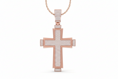 Hip Hop Style Large Iced Out Cross Diamond