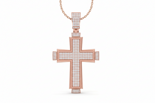 Hip Hop Style Large Iced Out Cross Diamond