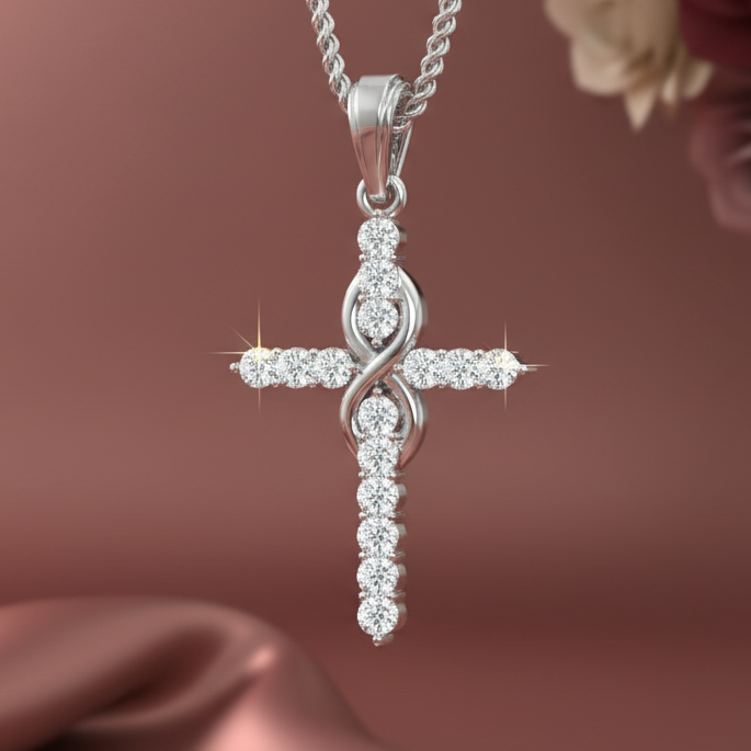 Eternal Cross with Infinity  Diamond Symbol Statement