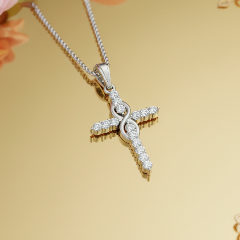 Cross with Infinity Diamond Glow