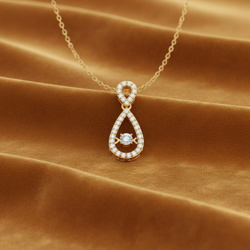 Unstoppable Love Diamond Teardrop Frame Necklace With Chain