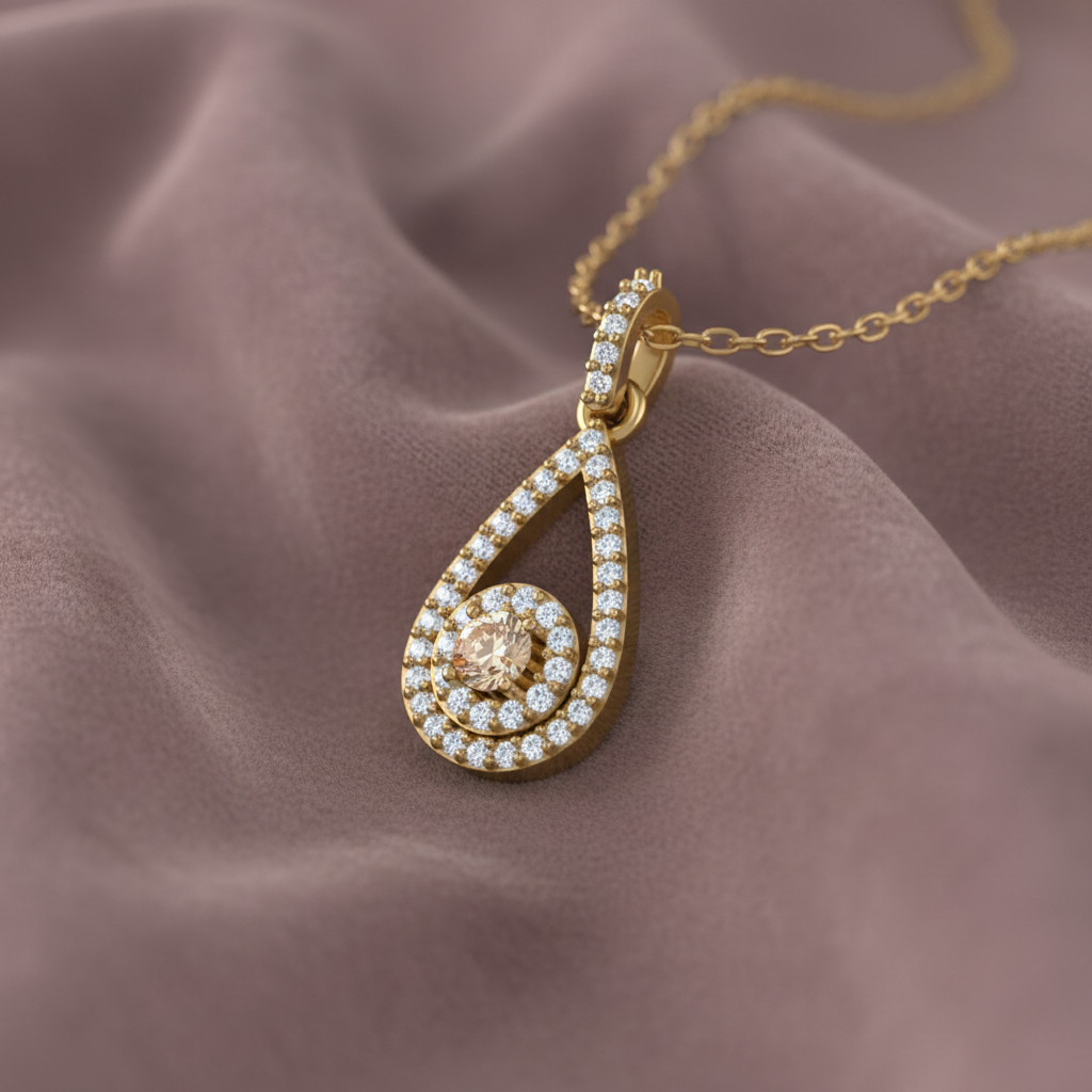 Twisting Flowing Swirl Diamond Silhouette