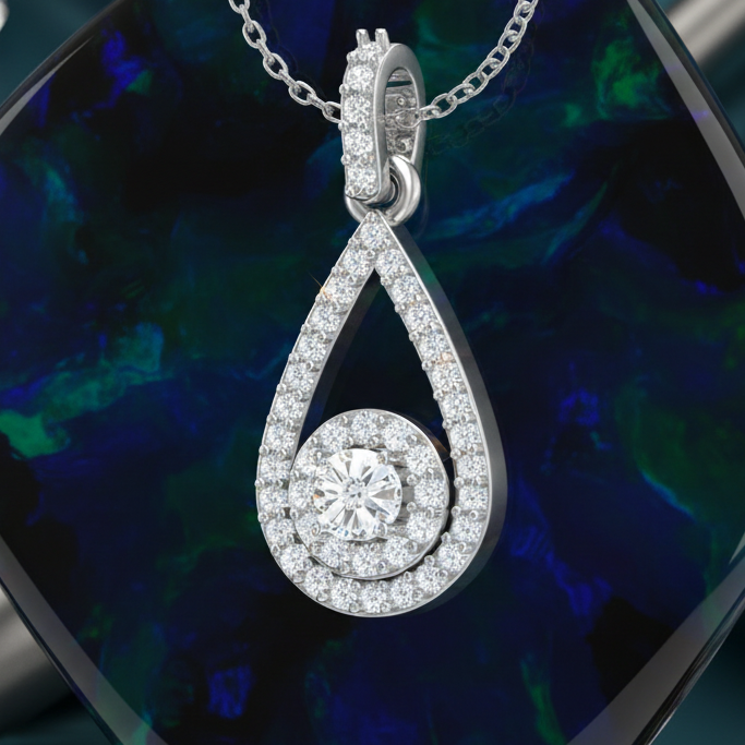 Twisting Flowing Swirl Diamond Silhouette