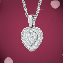 Load image into Gallery viewer, Double Halo Heart Diamond Cluster Drop