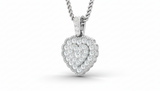 Double Halo Heart Diamond Cluster Drop