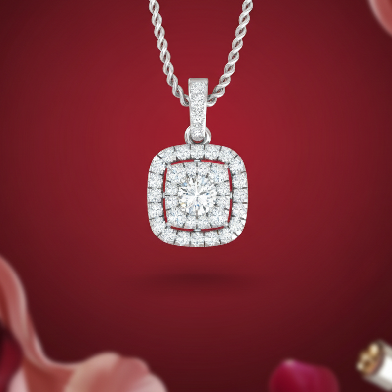 Architectural Double Frame Diamond Dangle
