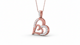 Multi-Layer Overlapping Heart Diamond Dangle