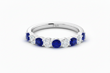 Sapphire With Diamond Nine Stone