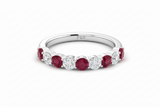 Ruby With Diamond Nine Stone