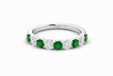 Emerald With Diamond Nine Stone