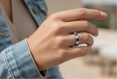 Nine Stone Sapphire With Diamond Approx One Cttw